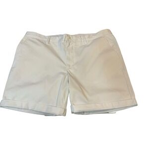 Open Edit Stretch Cotton Skinny Chino Shorts Cotton Blend Men's Size 36W White